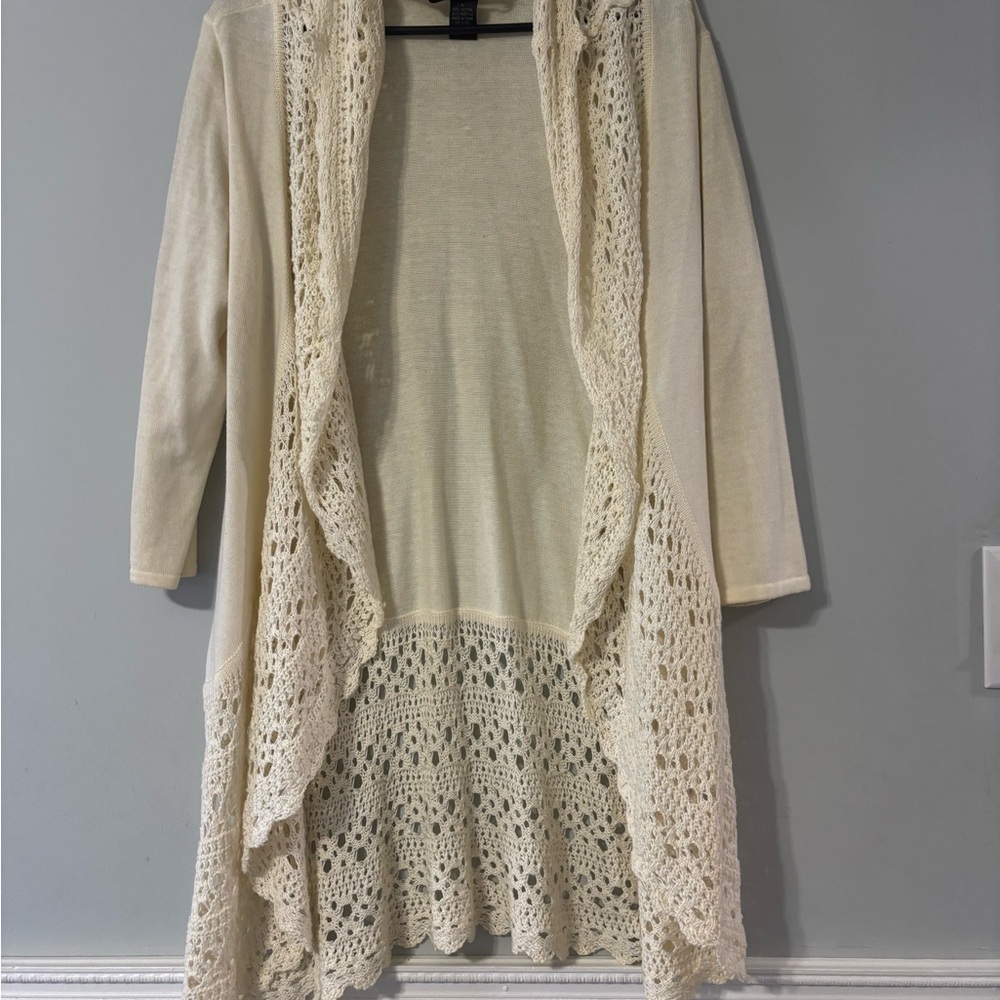 Grace Elements Cream Lace Cardigan